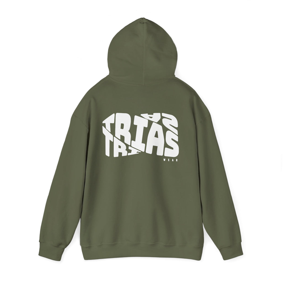 TRIAS Bold Back Graphic Hoodie – Military Green – Detail view 1