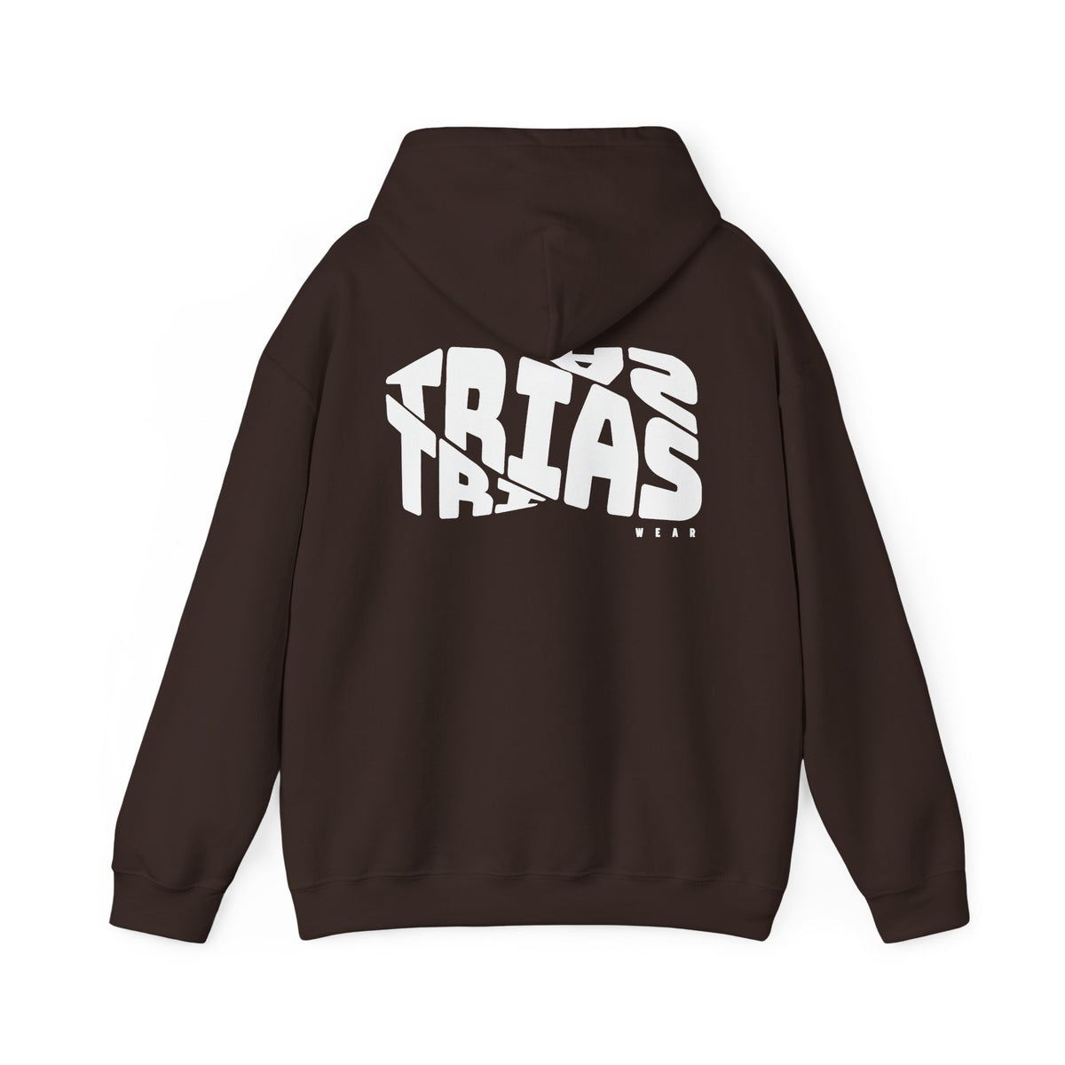 TRIAS Bold Back Graphic Hoodie – Dark Chocolate – Back view