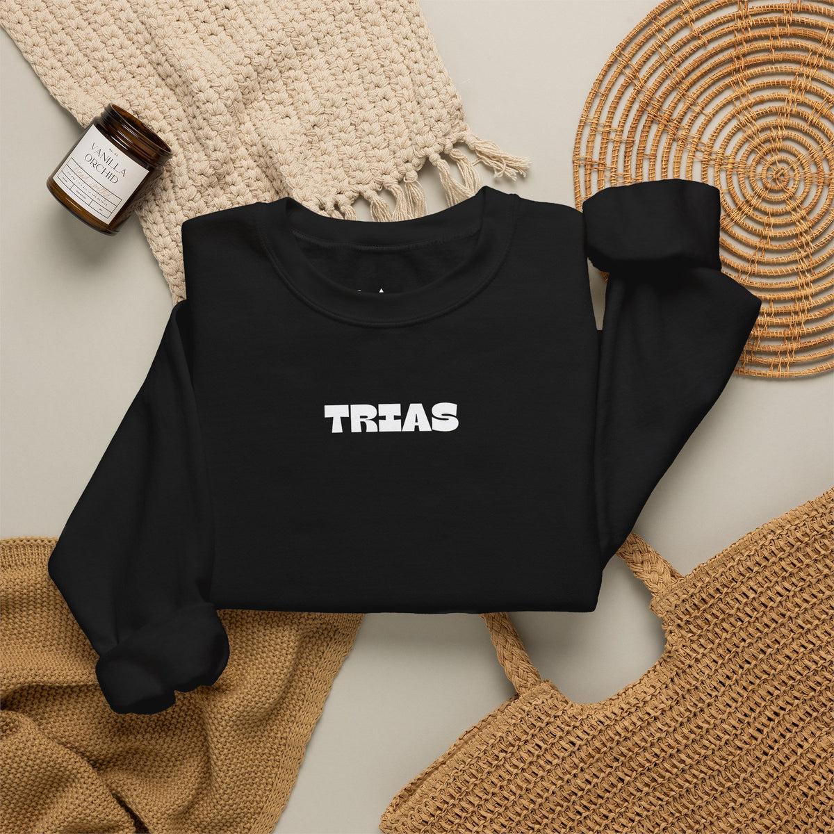 TRIAS Embroidered Crewneck – Navy – Back view