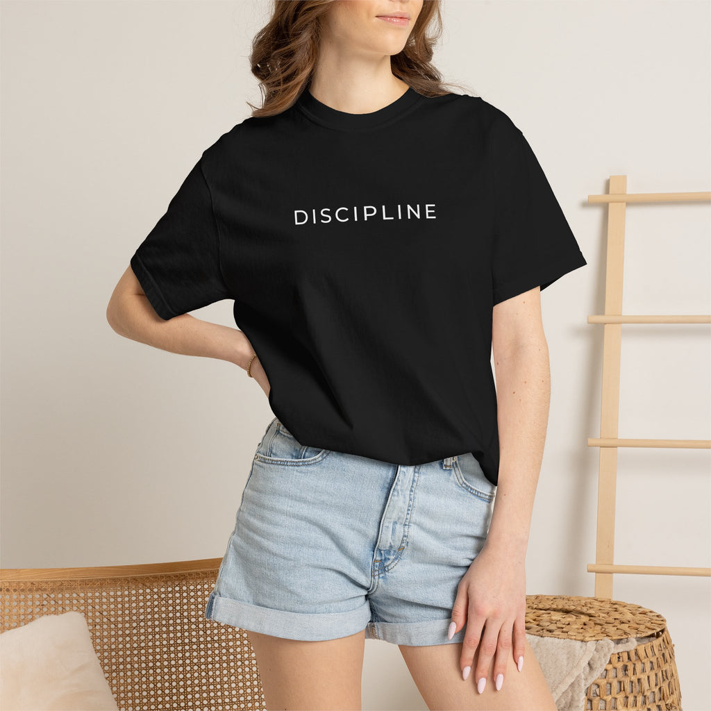 TRIAS Discipline Mentality Streetwear Tee – Black – Folded detail