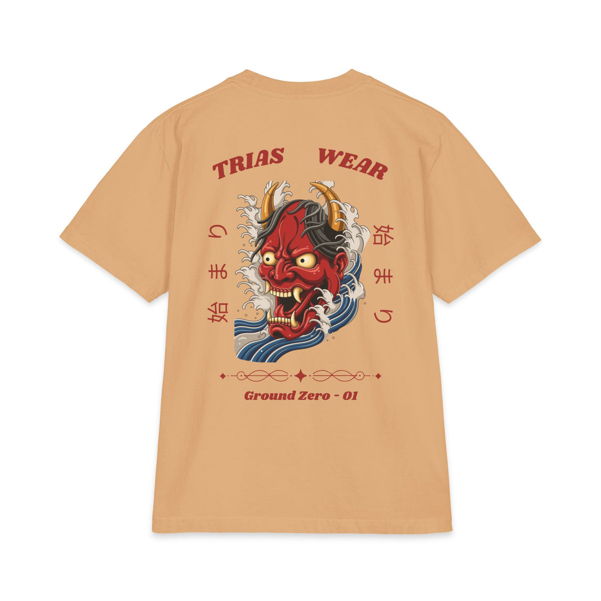 Hannya Oni Tee – Khaki – Back view