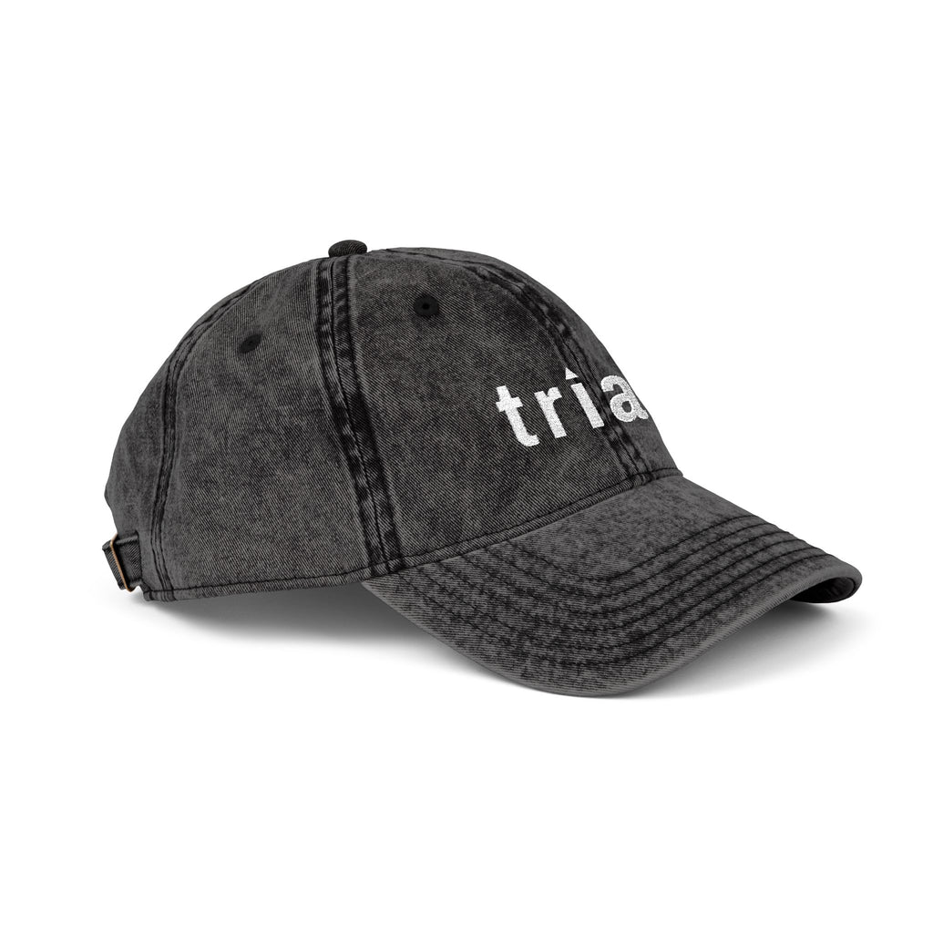 TRIAS Vintage Embroidered Cap – Black – Back view