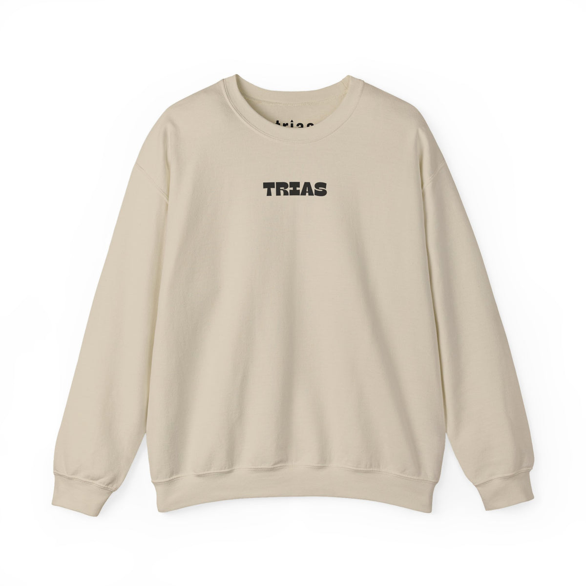 TRIAS Embroidered Crewneck – Sand – Front view