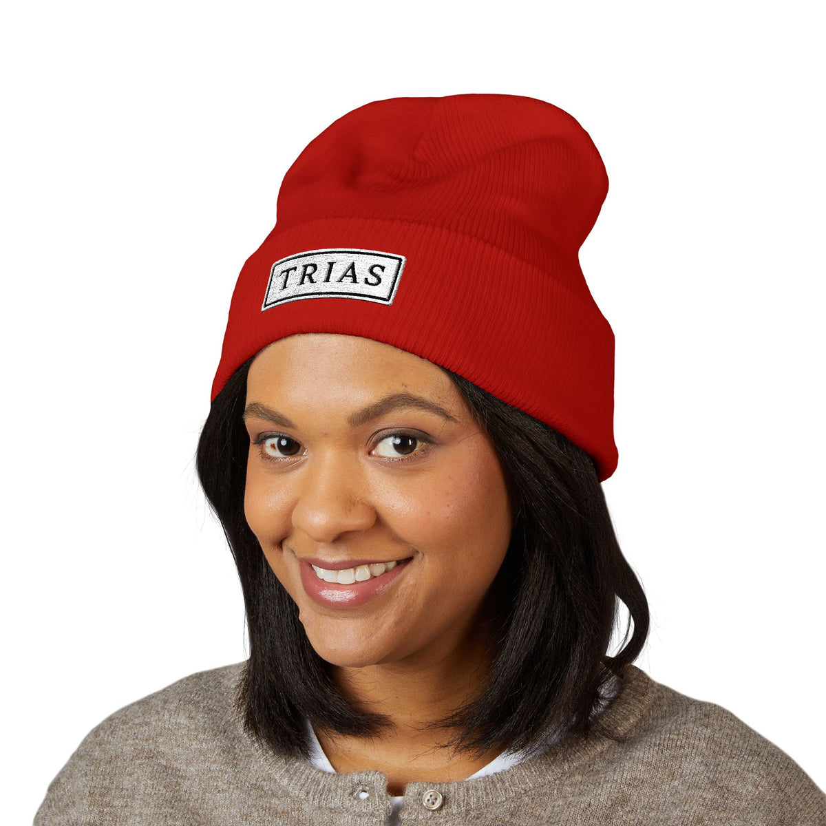 TRIAS Everyday Cuffed Beanie – Baby Pink – Detail view 2