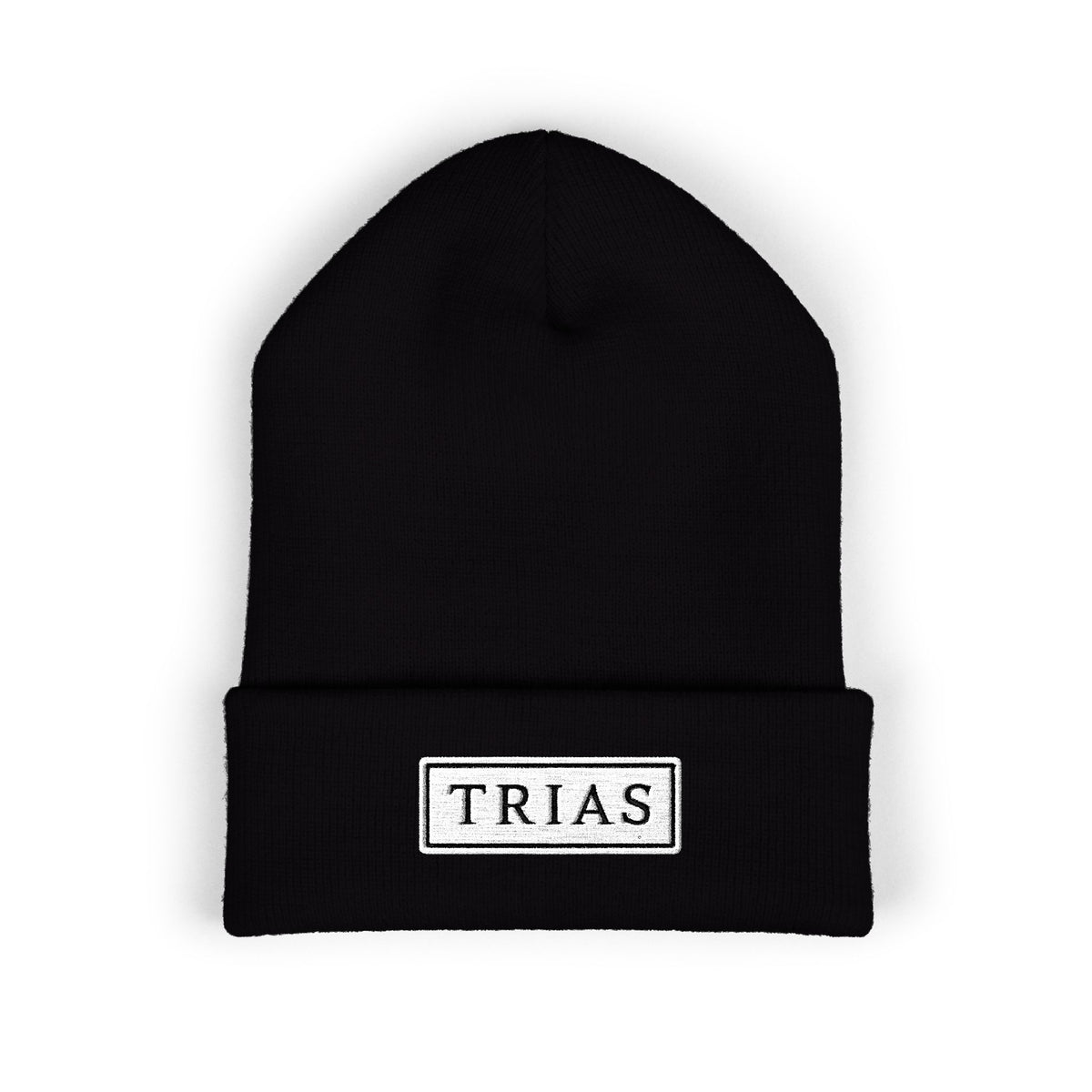 TRIAS Everyday Cuffed Beanie – Black – Front view