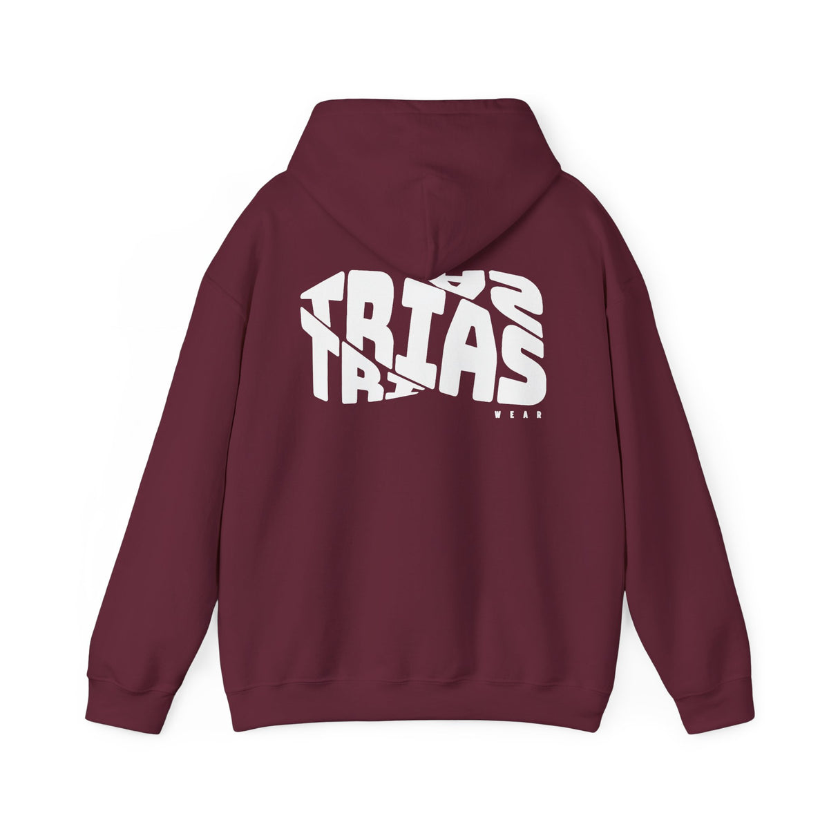 TRIAS Bold Back Graphic Hoodie – Maroon – Back view