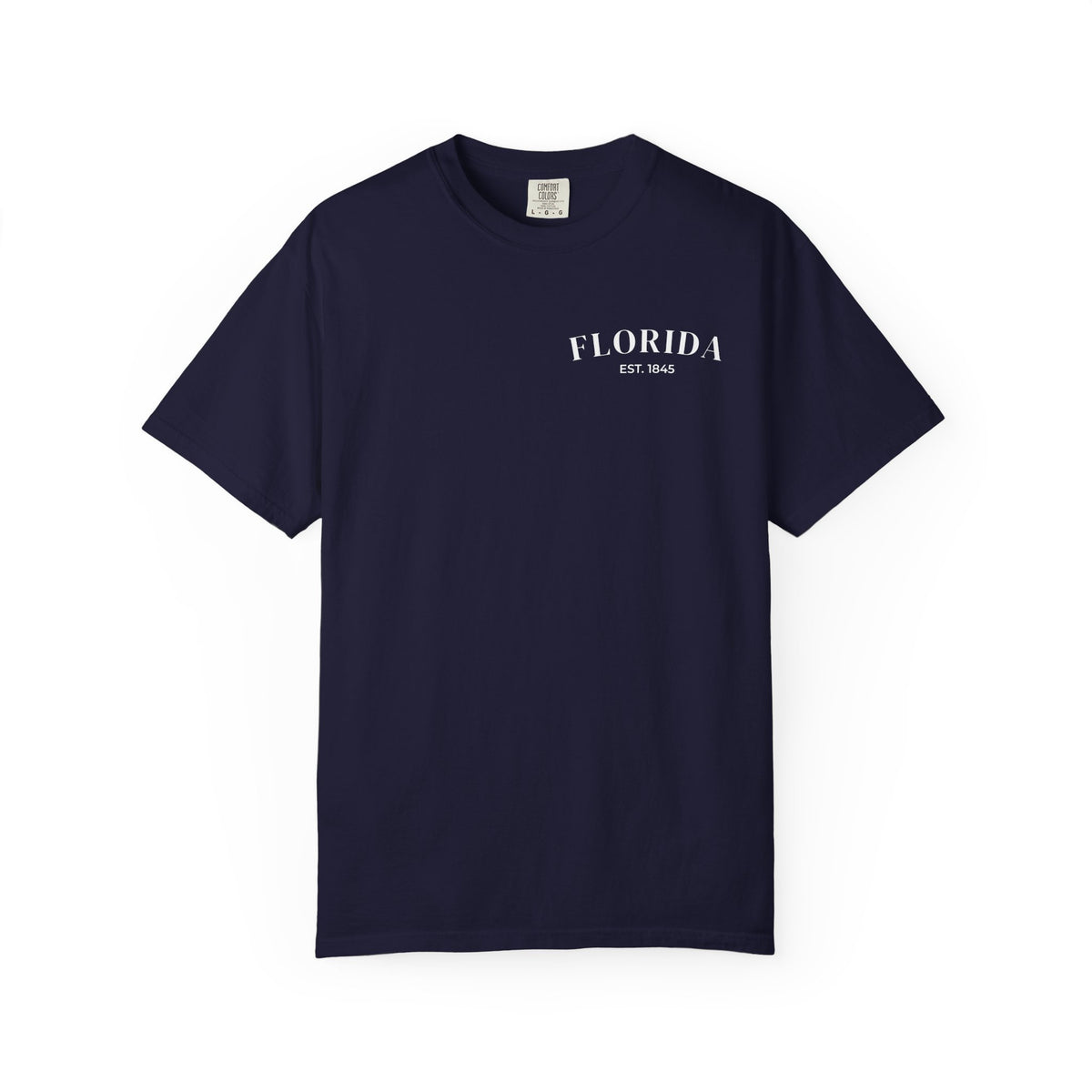 Miami Beach Sunset Tee – True Navy – Front view