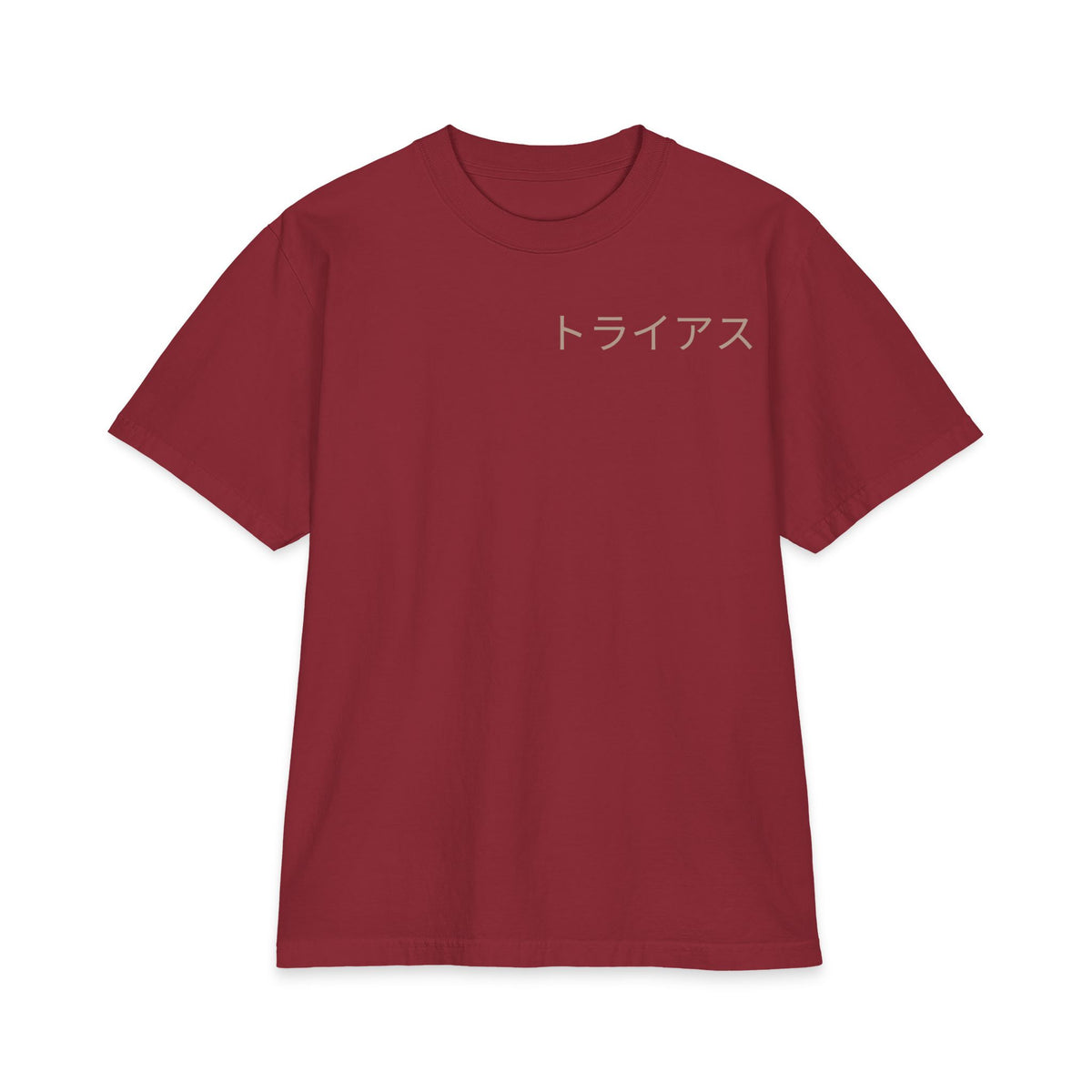 Floral Hannya Mask Tee – Burgundy – Front view