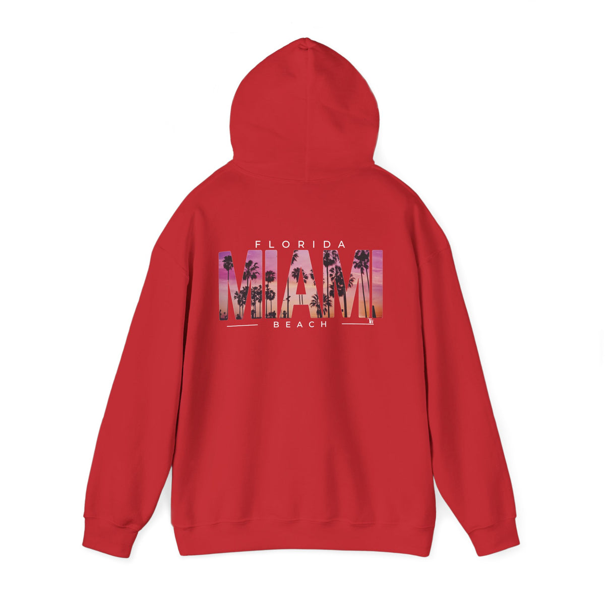 Miami Beach Sunset Hoodie – Red – Detail view 1