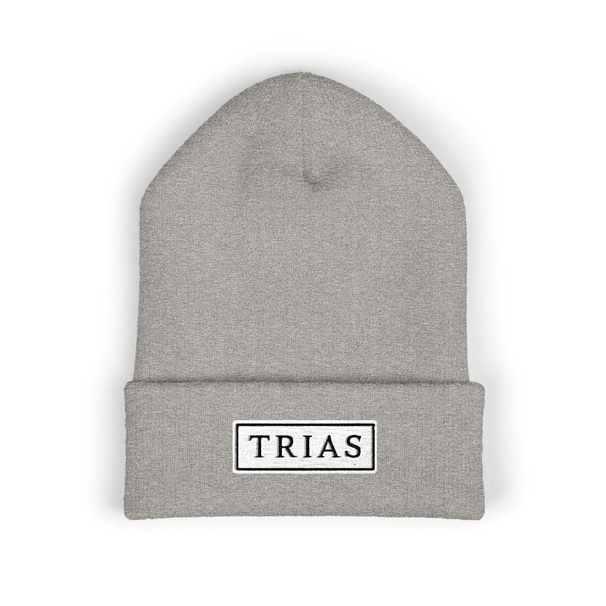 TRIAS Everyday Cuffed Beanie – Heather Grey – Front view