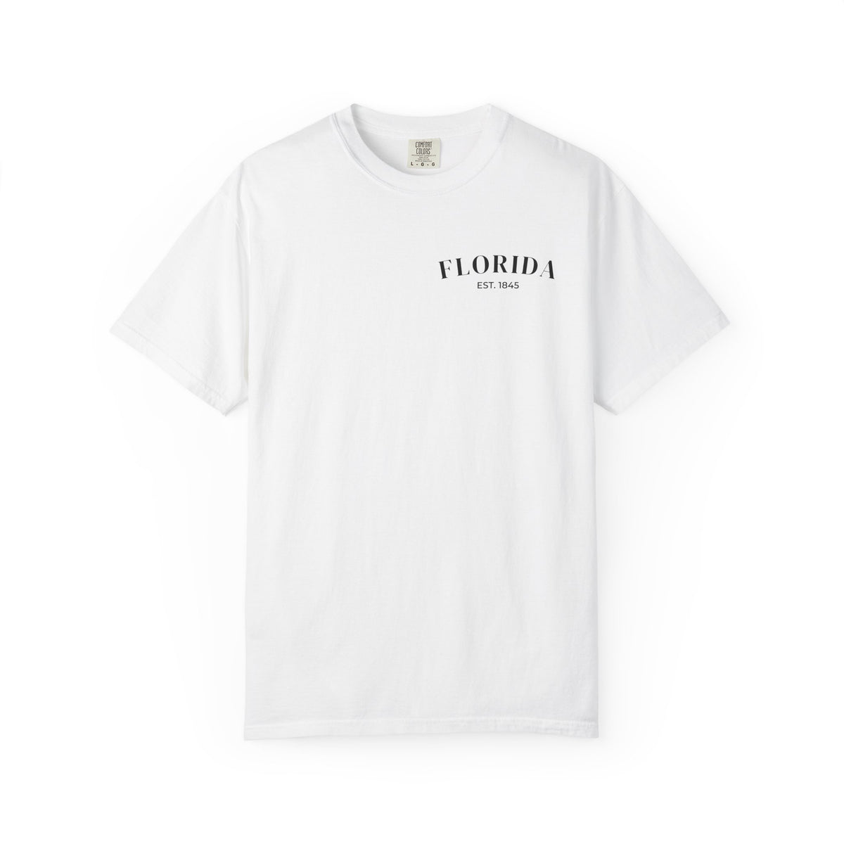 Miami Beach Sunset Tee – White – Front view