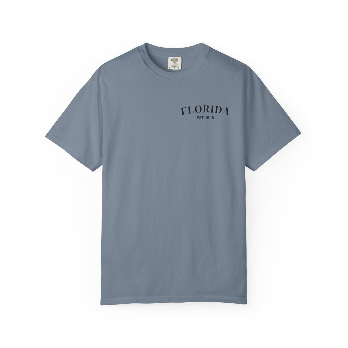 Miami Beach Sunset Tee – Blue Jean – Front view