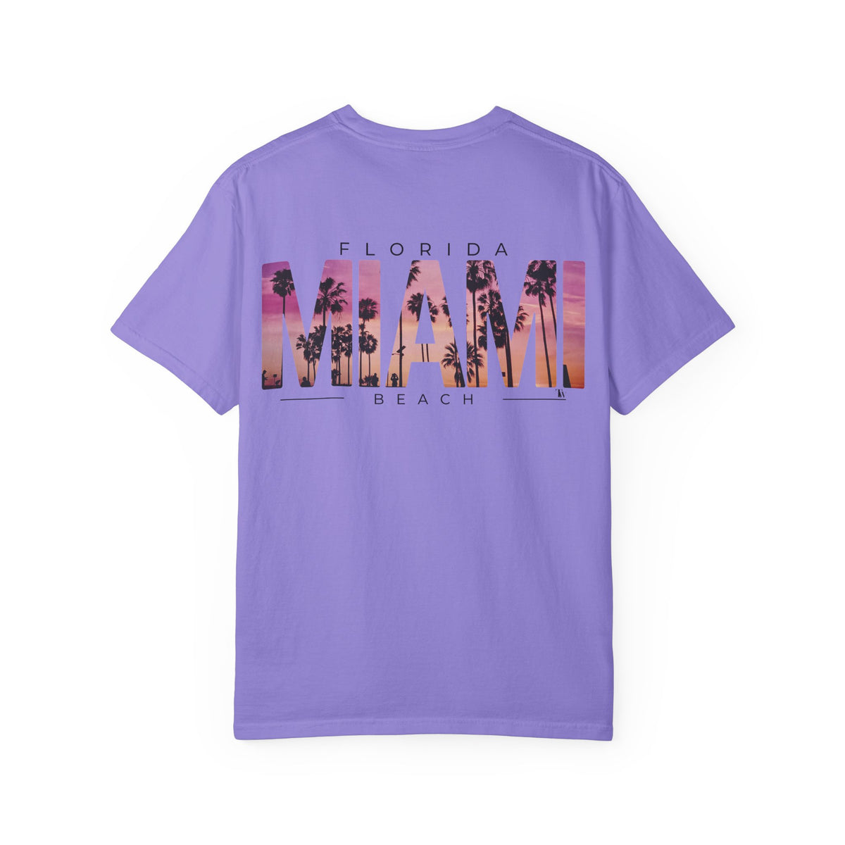 Miami Beach Sunset Tee – Violet – Back view