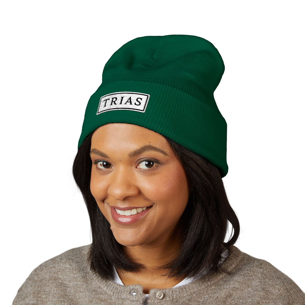 TRIAS Everyday Cuffed Beanie – Red – Back view