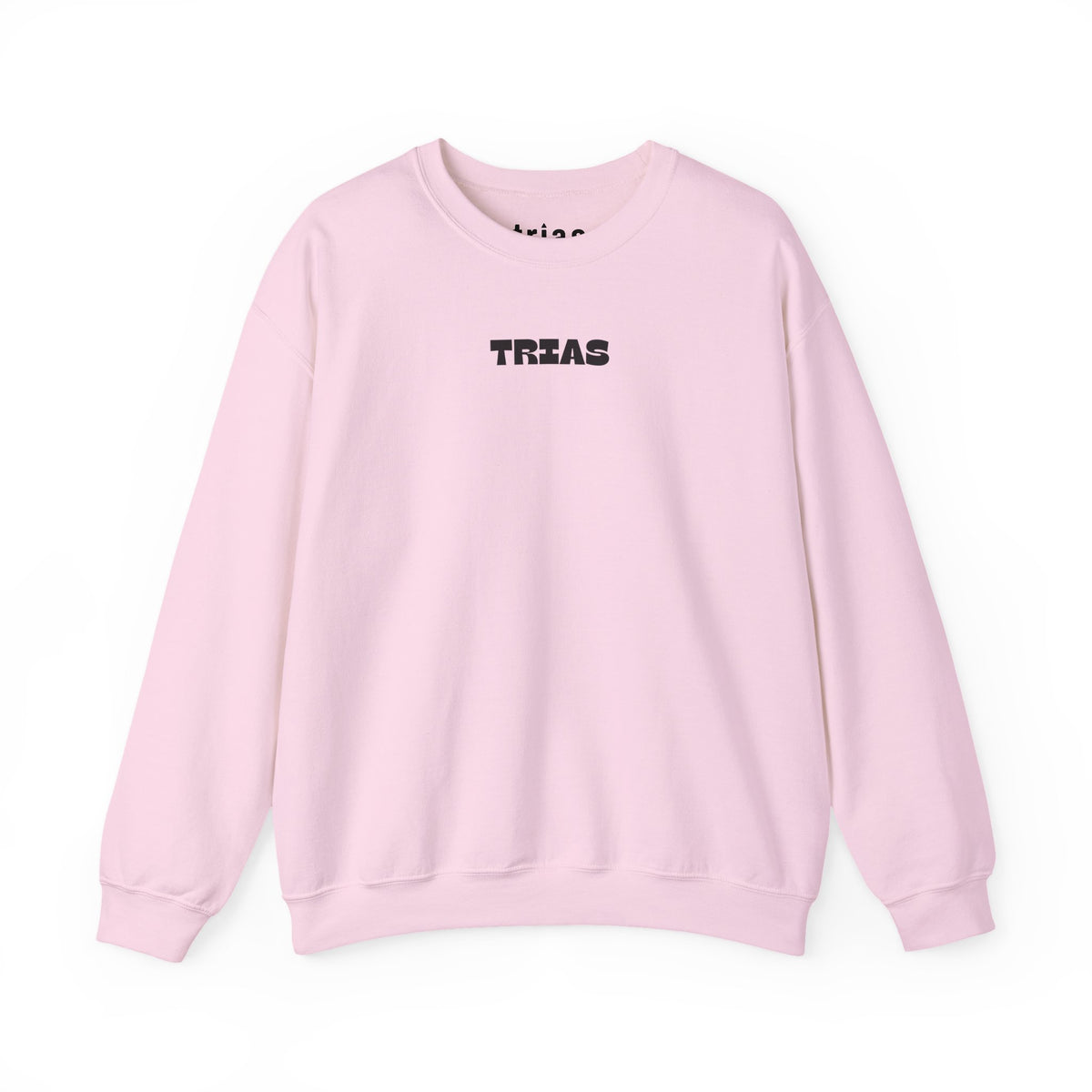 TRIAS Embroidered Crewneck – Light Pink – Front view